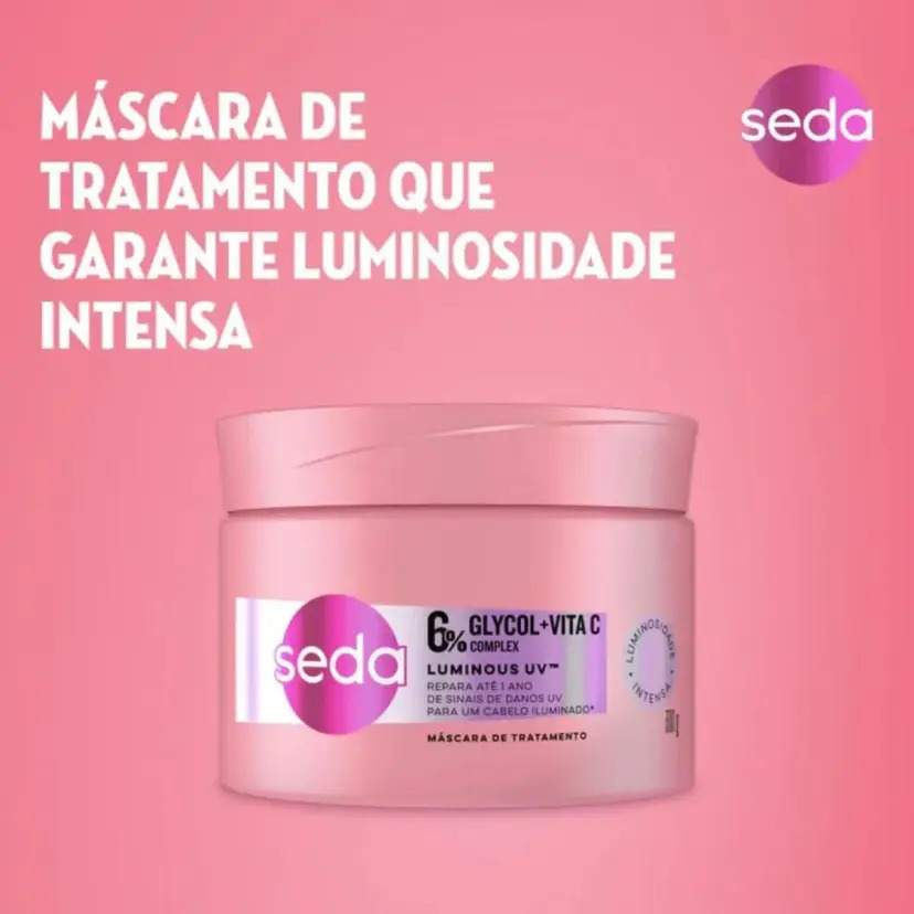 Mascara Tratamento Seda Luminous Glycol+vita c 6% 300g